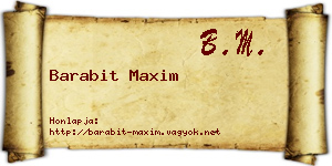 Barabit Maxim névjegykártya